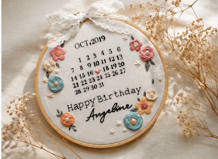 Personalized Birthday Calendar Hoop image